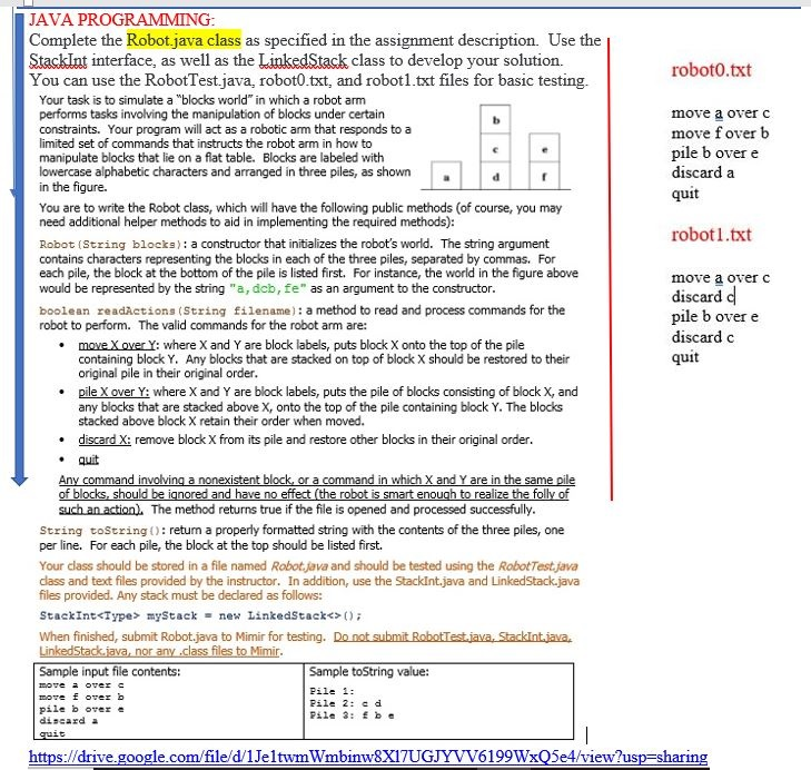  Java Programming: Thank you for your help. Code: https://drive.google.com/file/d/1Je1twmWmbinw8Xl7UGJYVV6199WxQ5e4/view?usp=sharing JAVA PROGRAMMING
