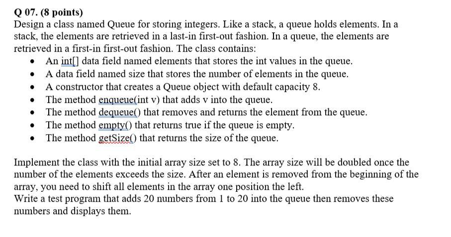 Please answer it on intelliJ, provide source code to copy. Q 07.
