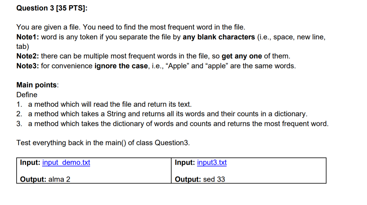  PLEASE WRITE CODE AS SOON AS POSSIBLE! IN JAVA LANGUAGE Question