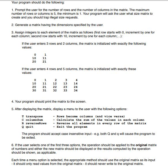 JAVA Matrix OOP ( Change my single class code to OOP): I
