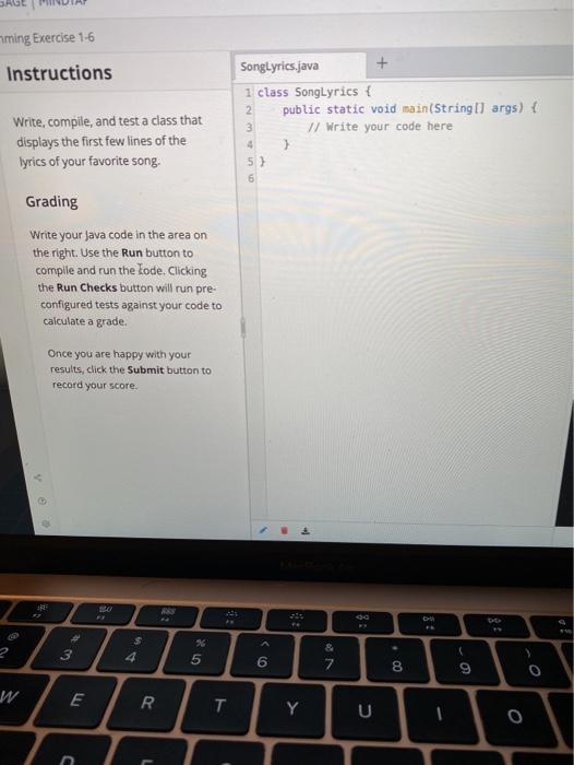  ming Exercise 1-6 Instructions Write, compile, and test a class that