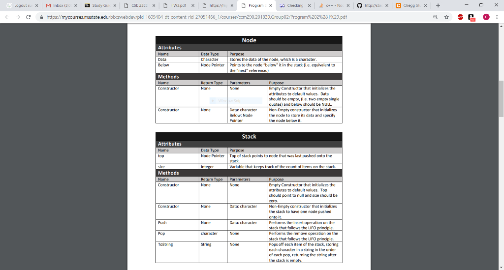 C++ OOP using Stacks Data Structures and Analysis of Algorithms, ccm290 Objectives
