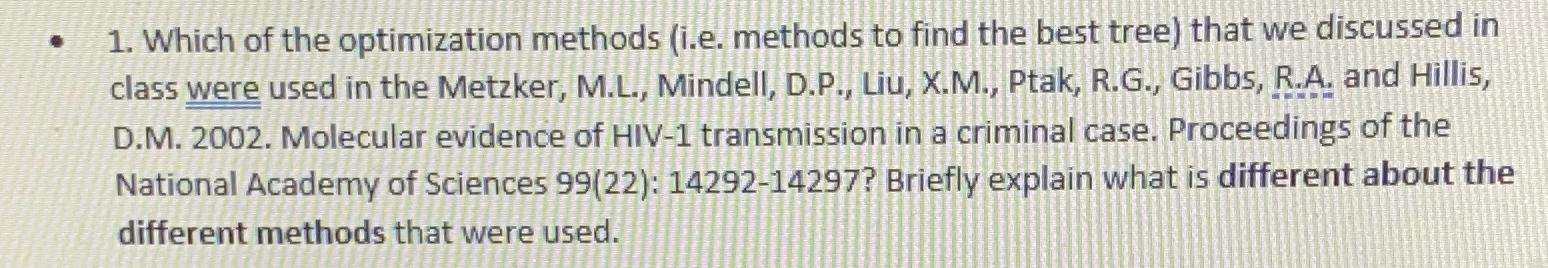  Which of the optimization methods (i.e. methods to find the best