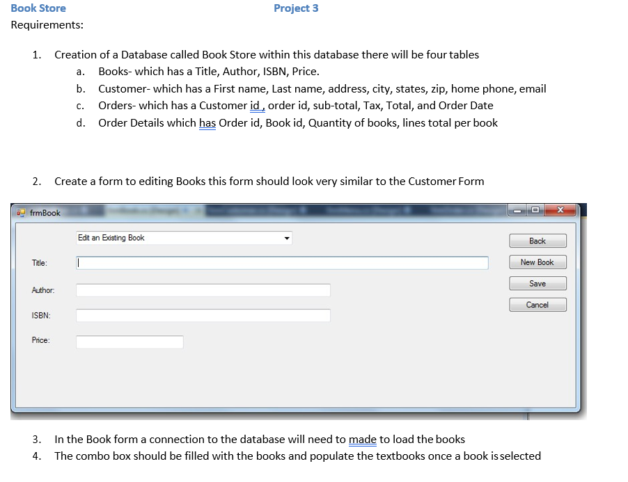  Code should be written in C# using T-SQL Project 3 Book