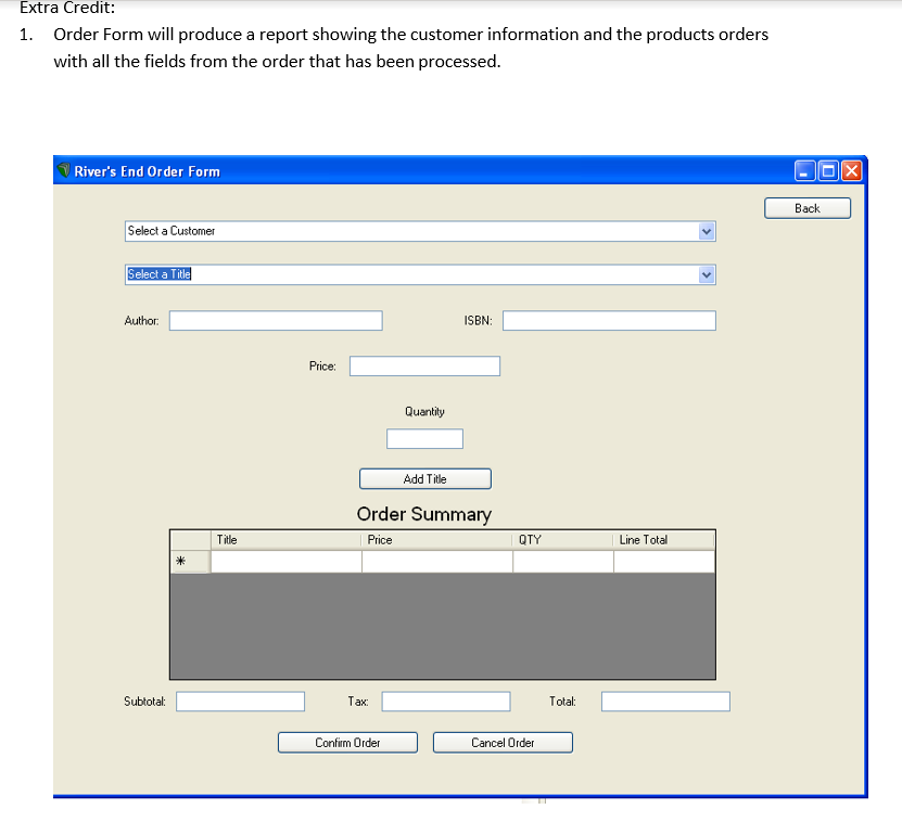 Author, ISBN, Price. b. Customer- which has a First name, Last name,