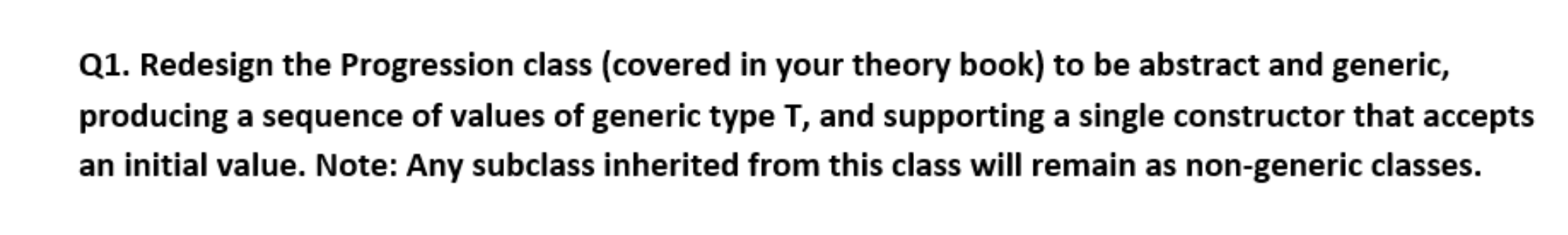  public class Progression { // instance variable protected long current; /**