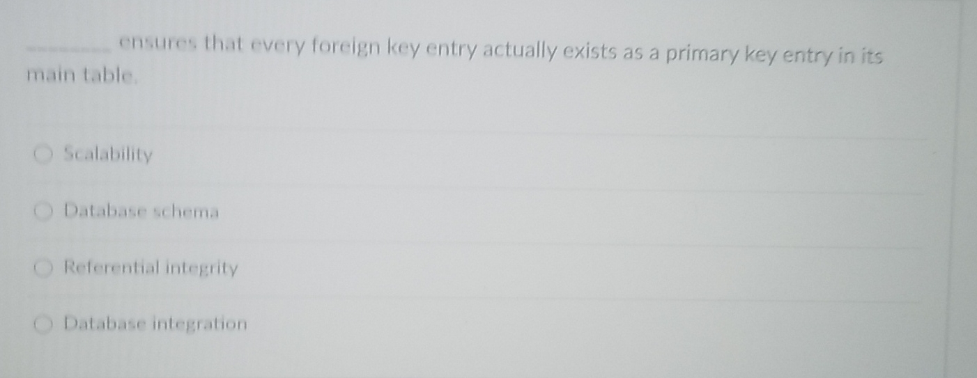  ensures that every foreign key entry actually exists as a primary
