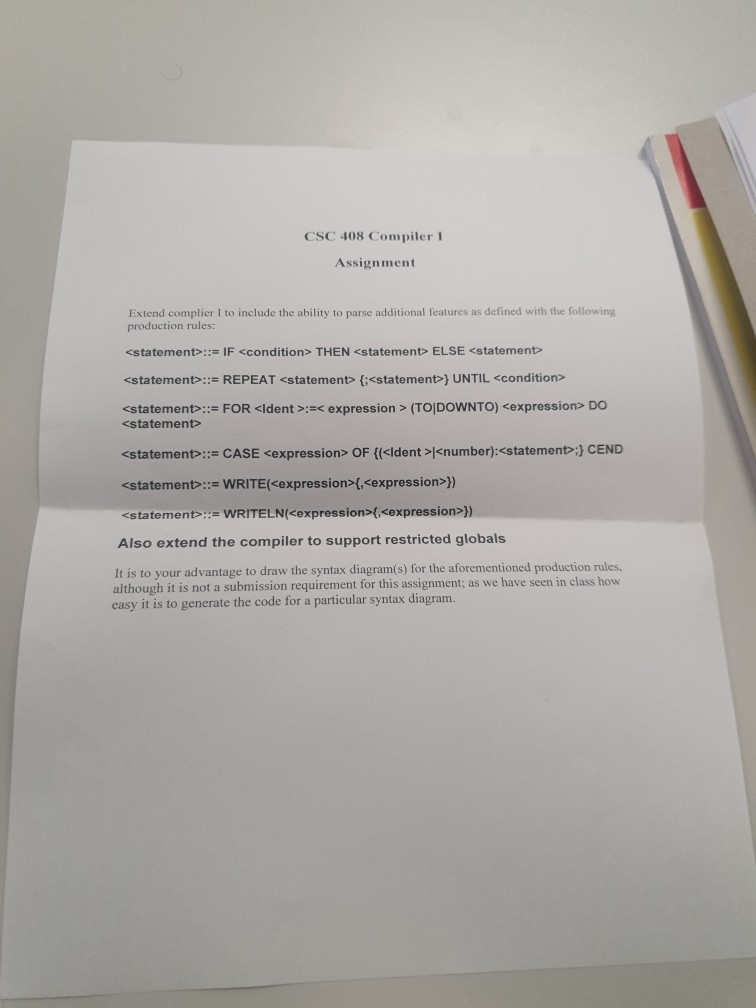 ::= IF THEN ELSE ::= REPEAT {;} UNTIL ::= FOR := (TO|DOWNTO)