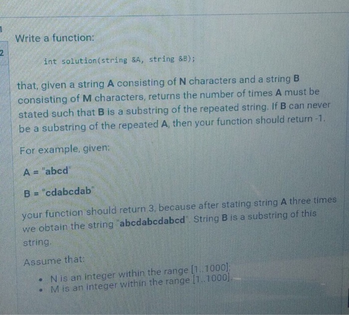  Please use python to solve it Write a function: 2 int