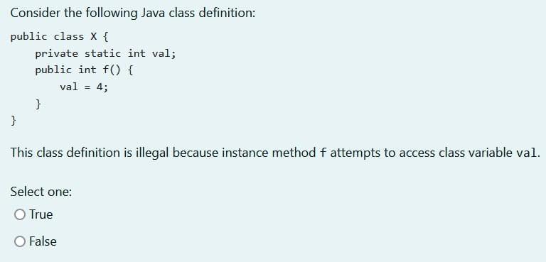 Please help!! Consider the following Java class definition: public class { private