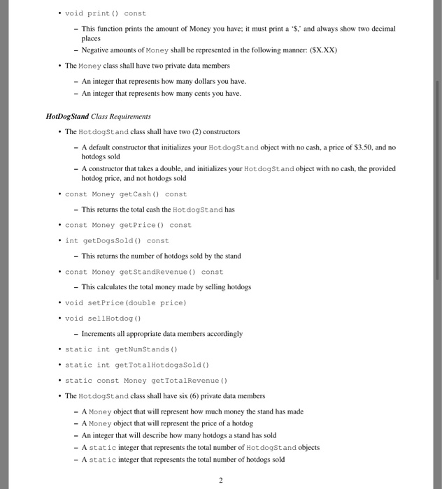 very carefully and make sure to answer every detail. Create two classes