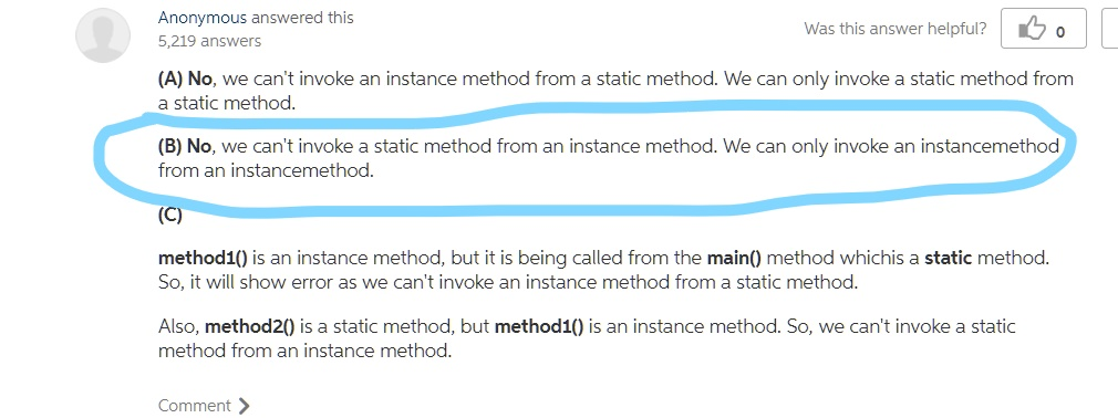 Can you invoke an instance method or reference an instance variable from