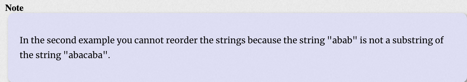 every string, all strings that are placed before it are its substrings.