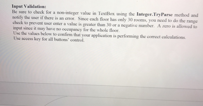 has 8 Floors and 30 rooms on each floor. Create an application