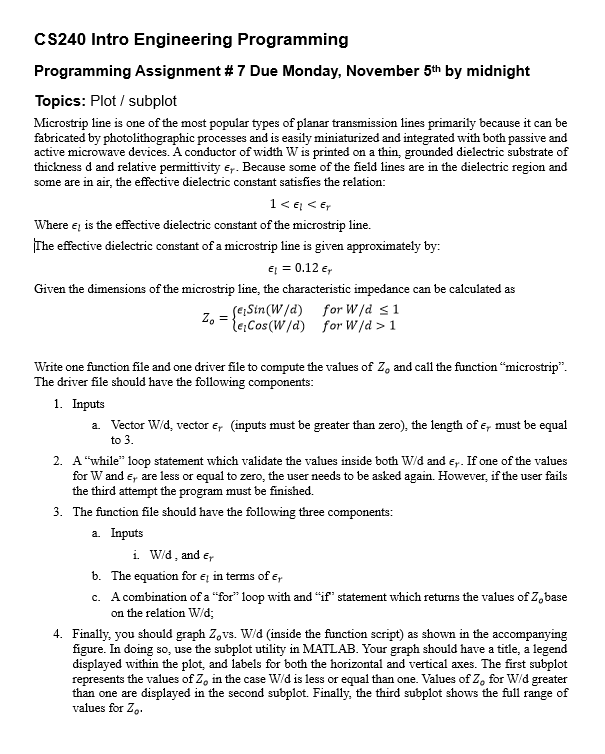  Programming Assignment # 7 Due Monday, November 5th by midnight Topics: