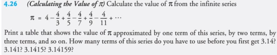 In C Language: 1 = 4-*** 4+ T + - + 4.26