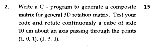  Write a C - program to generate a composite matrix for