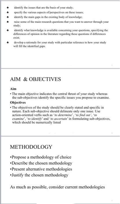 the guidelines below. BACKGROUND TO THE STUDY The proposal should start with