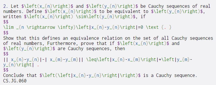 $$ 2. Let $\left(x_{n} ight) $ and $\left(y_{n} ight) $ be