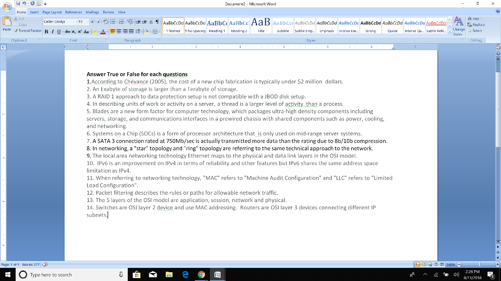  Please answer true or false Dorument2 Mitrasoit Word Heme Insert Page