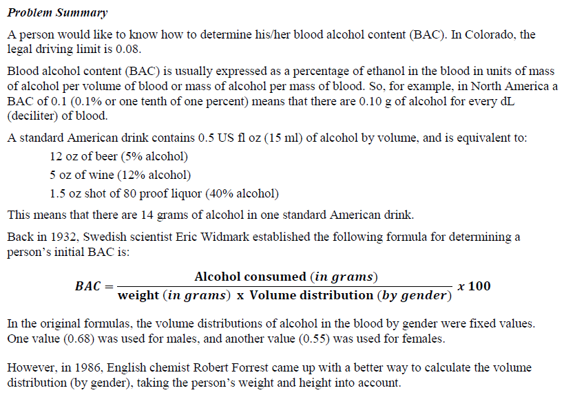 JAVA PROGRAMMING Problem Summar A person would like to know how