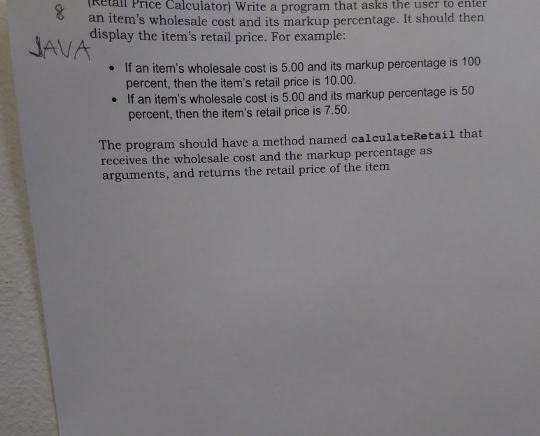  tl Price Calculator) Write a program that asks the user to
