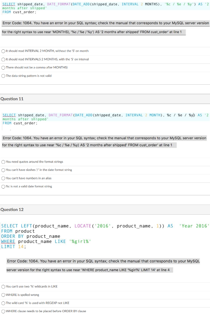  SELECI shipped_date, DATE_FORMAT(DATE_ADD(shipped_date. INTERVAL 2 MONTHS). '%c/ %e / %') AS