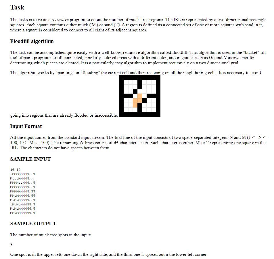 N JAVA WITH FLOODFILL ALOGRITHM The tasks is to write a recursive