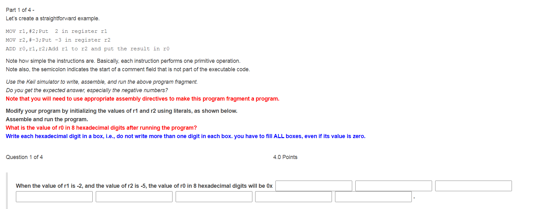  Part 1 of 4 - Let's create a straightforward example. MOV