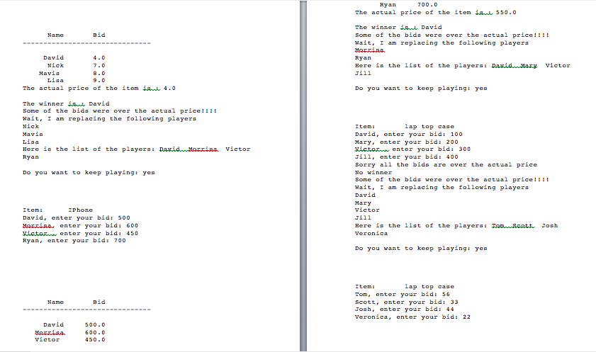 the two text files. Thank you! A sample output has been provided
