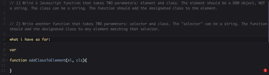 Javascript code using Queryselectorall() // 1) Write a Javascript function that takes