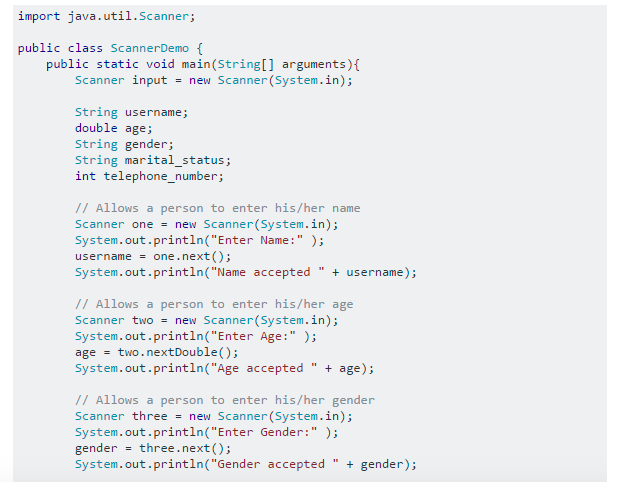Question: Develop a complete parser in Java that executes with this scanner