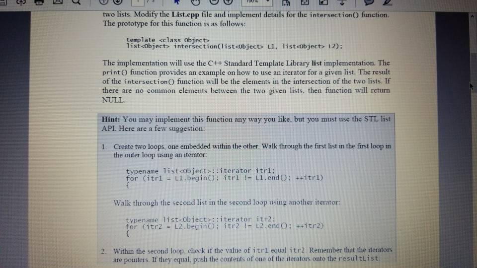  I have need help implementing the function. It must use STL