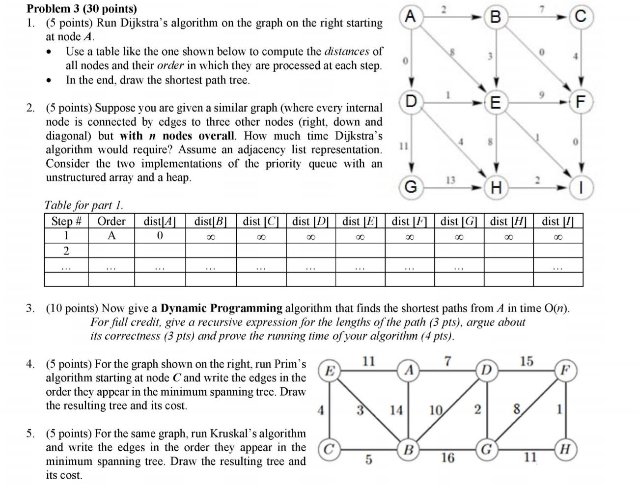  2 A B Problem 3 (30 points) 1. (5 points) Run