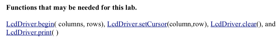 // Must be included in you code. // Defines for LCD //One