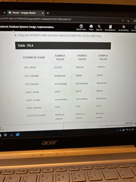 Need help with question 4 part a,b, and c 4. Using the