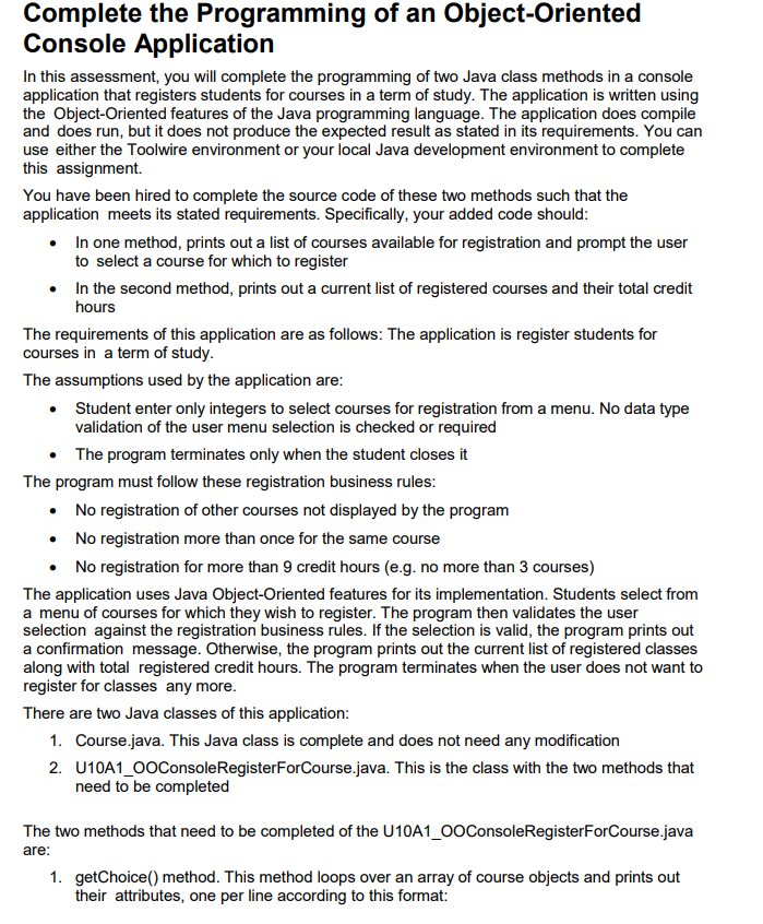 Hi, I could use some help with this Java programming assignment. Below