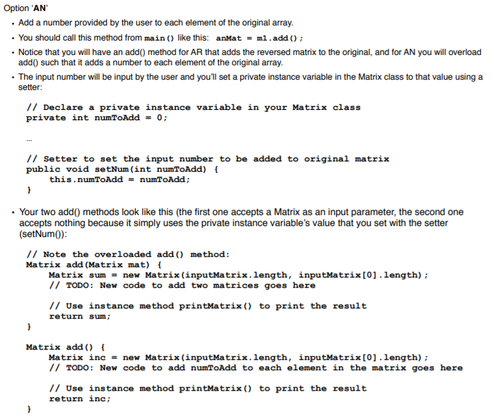 code I wrote For Simple Matrix Operations: Program description: Takes rows and