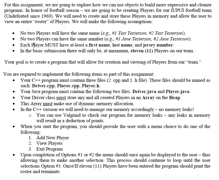  How can this be written in Java? For this assignment, we
