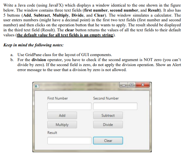 Write a Java code (using JavaFX) which displays a window identical