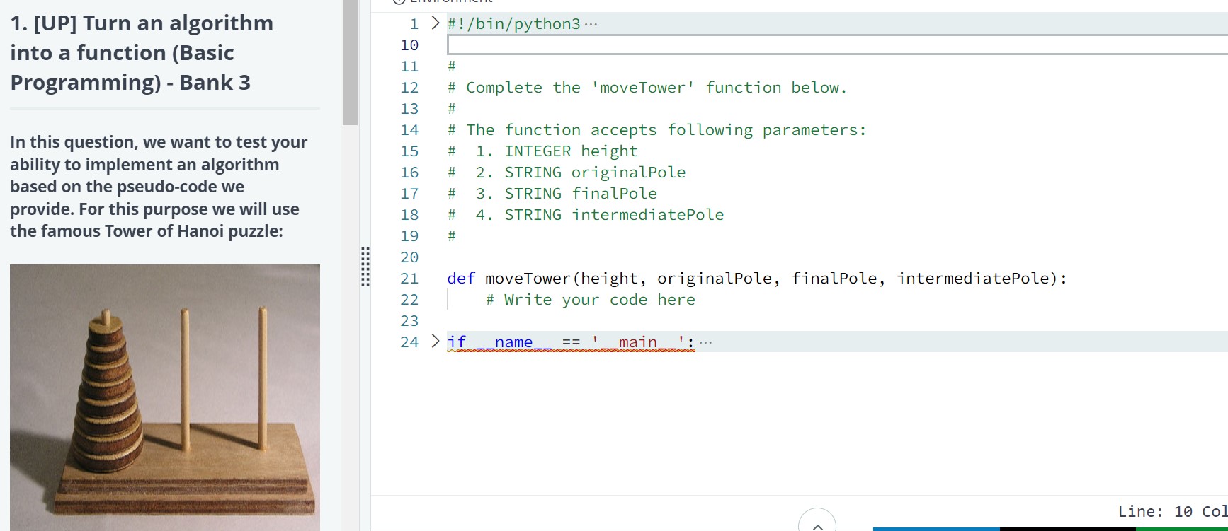  [UP] Turn an Algorith into a function (basic programming)-bank 310 #