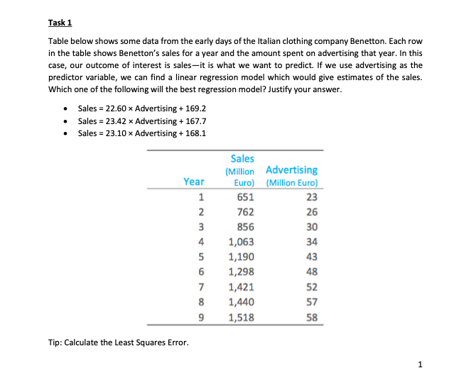 ***PLEASE ANSWER THIS QUESTION IN THE MOST SIMPLEST** Task 1: If we