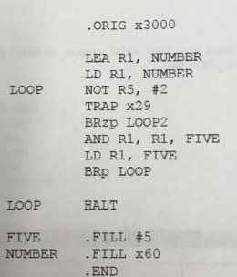 Identify the errors in the following assembly language code .ORIG x3000 LEAR,