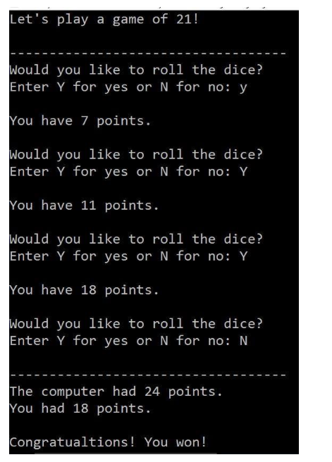 computer in a variation of the popular blackjack card game. In this