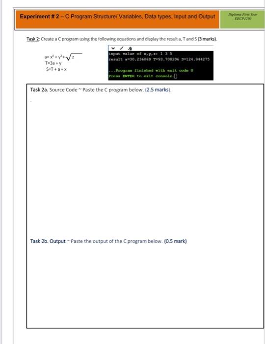 types, Input and Output Diplome First Year EECP. Lab Activity (Skill Test)