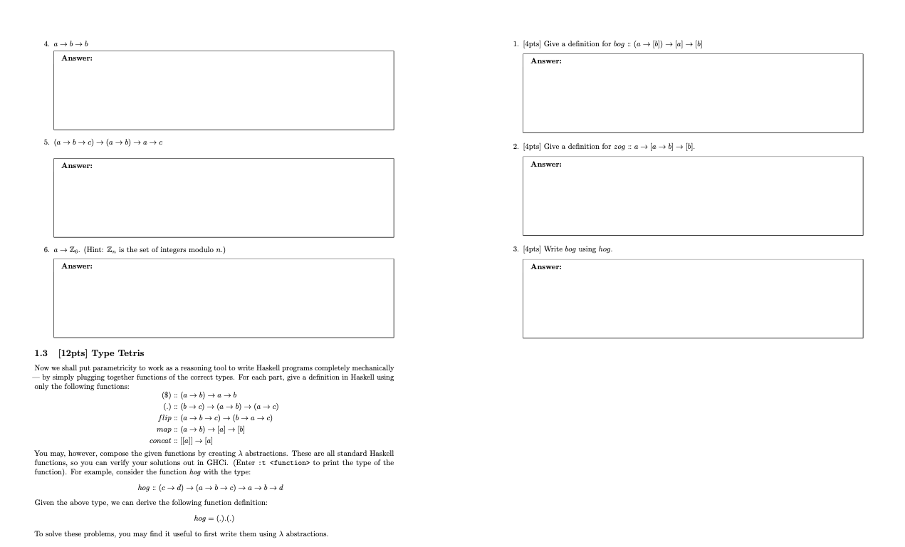 are in implementing the function." This is because parametric polymorphism removes information
