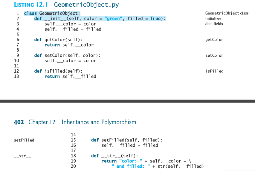 GeometricObject 3 class Rectangle (Geometricobject): 4 definit (self, width 1, height 1):