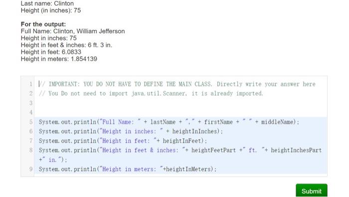 code in order to prompt the user for his/her full name (first