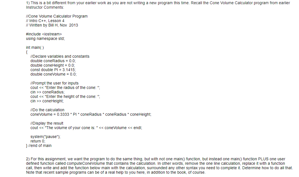  Notes: * The function should contain local variables and a constant