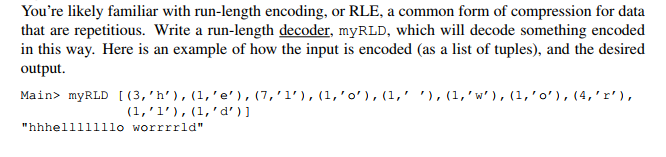  How would you create a solution for this in Haskell? You're
